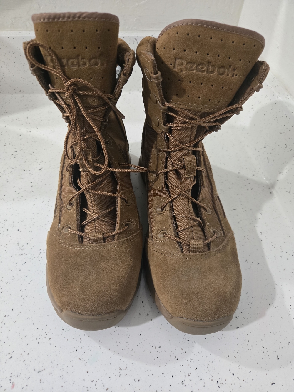 Reebok Work Men's 8" Hyper Velocity  Brown Military Boot Size 8women Shoes